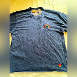 Aviator Nation Rainbow Embroidery Tee Shirt